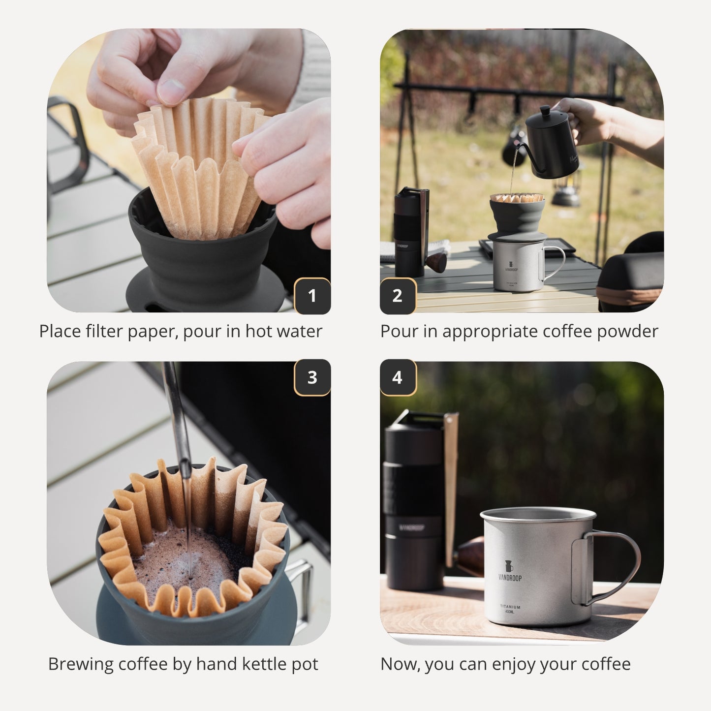 Vandroop Titanium Mug Coffee Maker Set