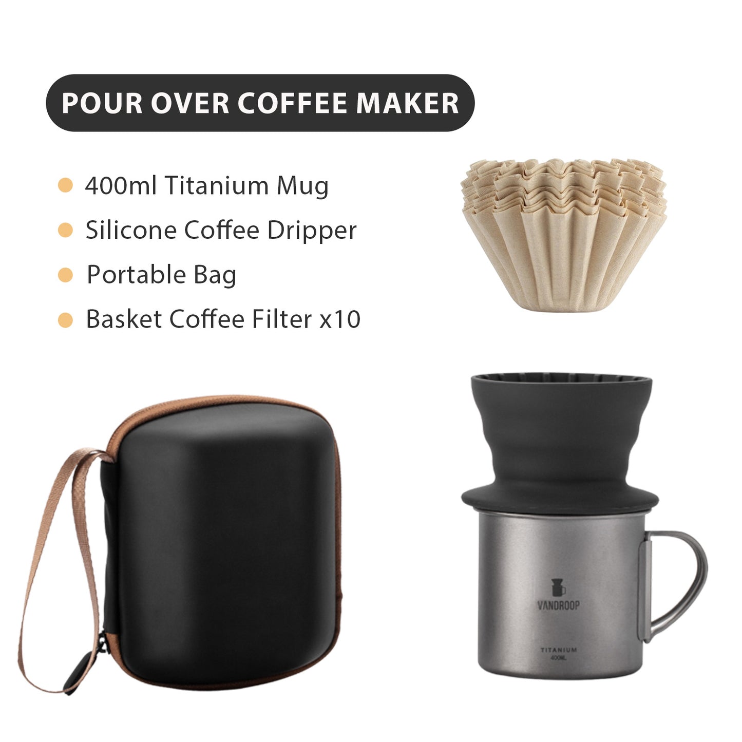 Vandroop Titanium Mug Coffee Maker Set