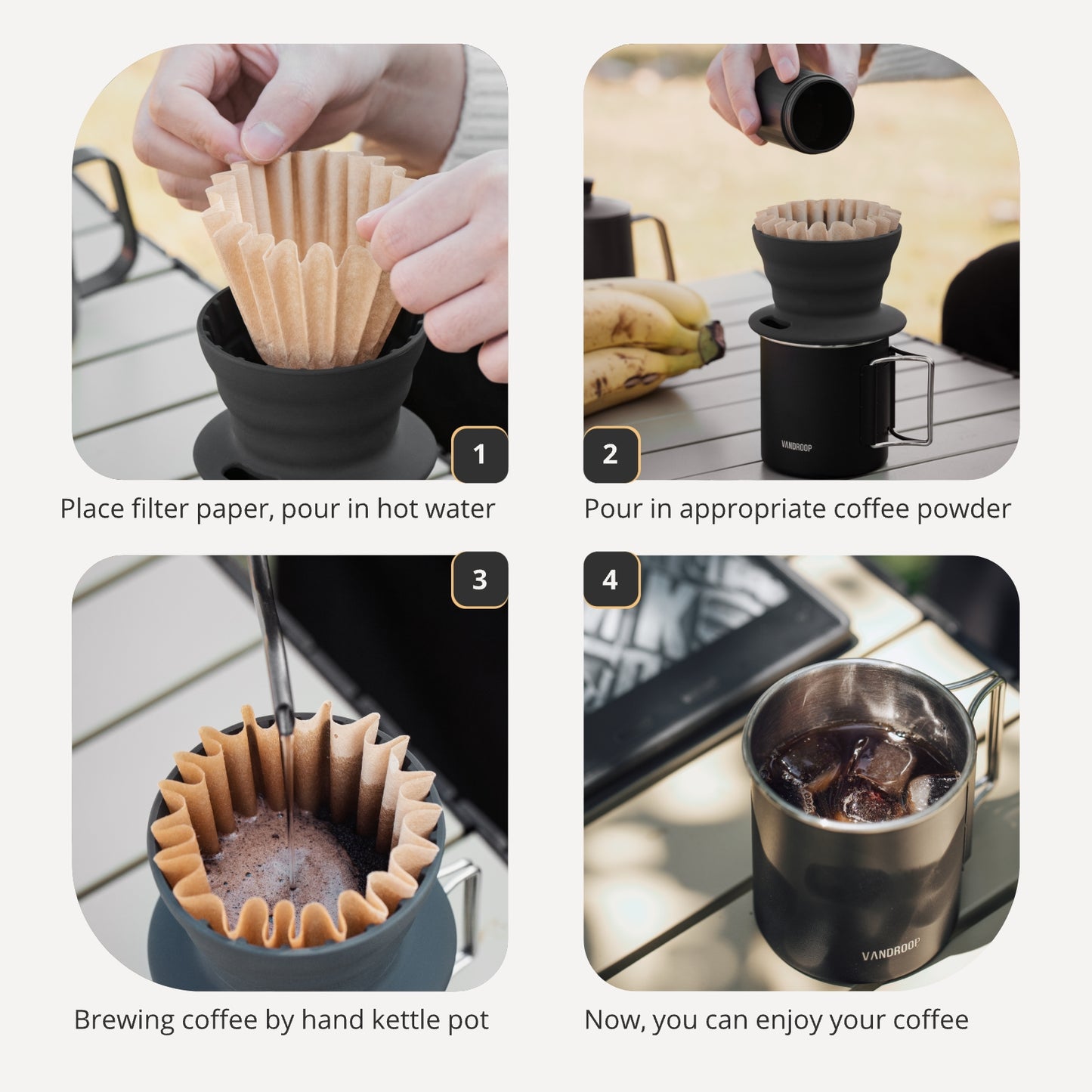 Vandroop Portable Pour Over Coffee Maker Set
