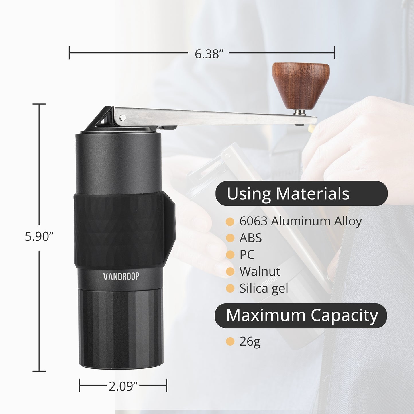 Vandroop Portable Manual Coffee Grinder
