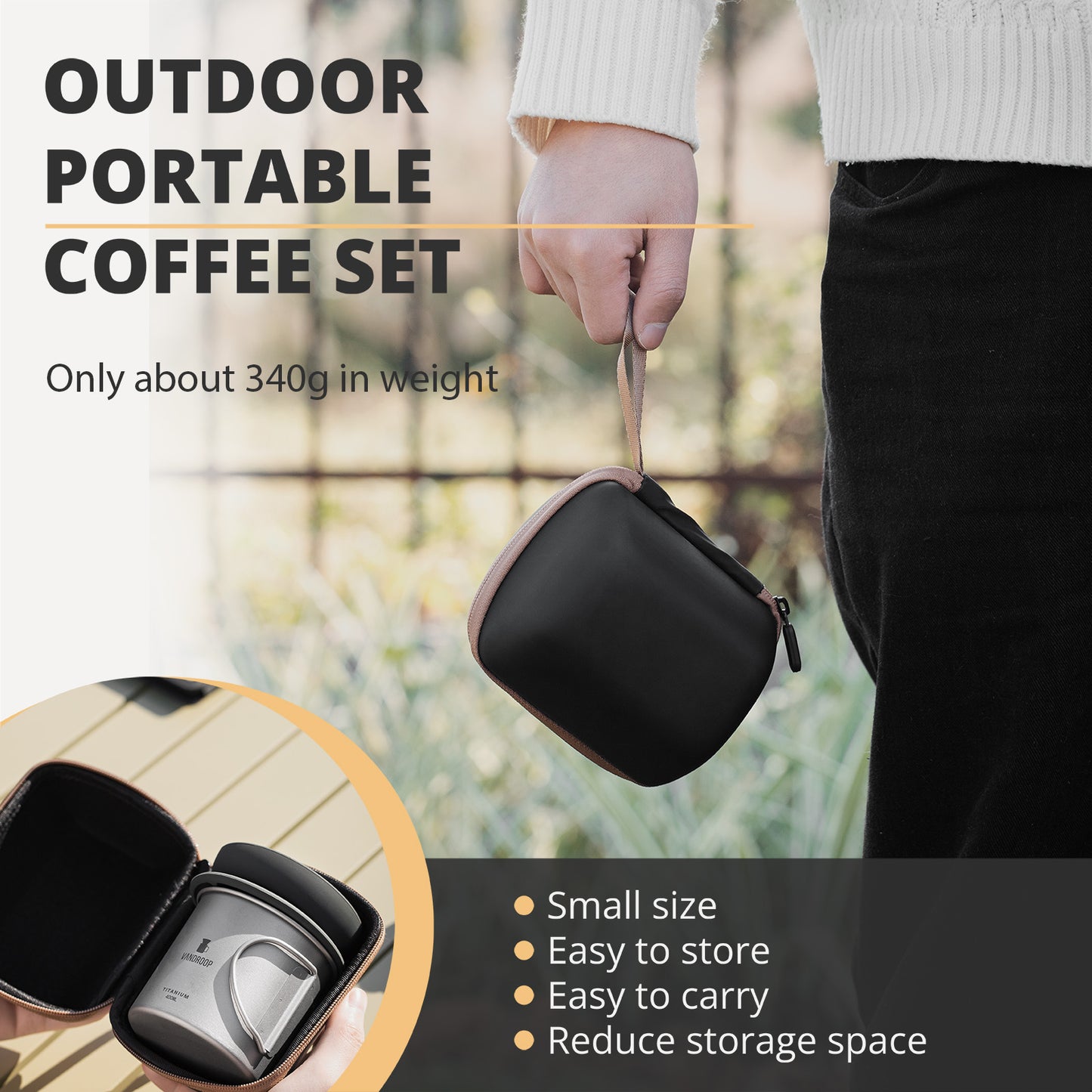 Vandroop Titanium Mug Coffee Maker Set