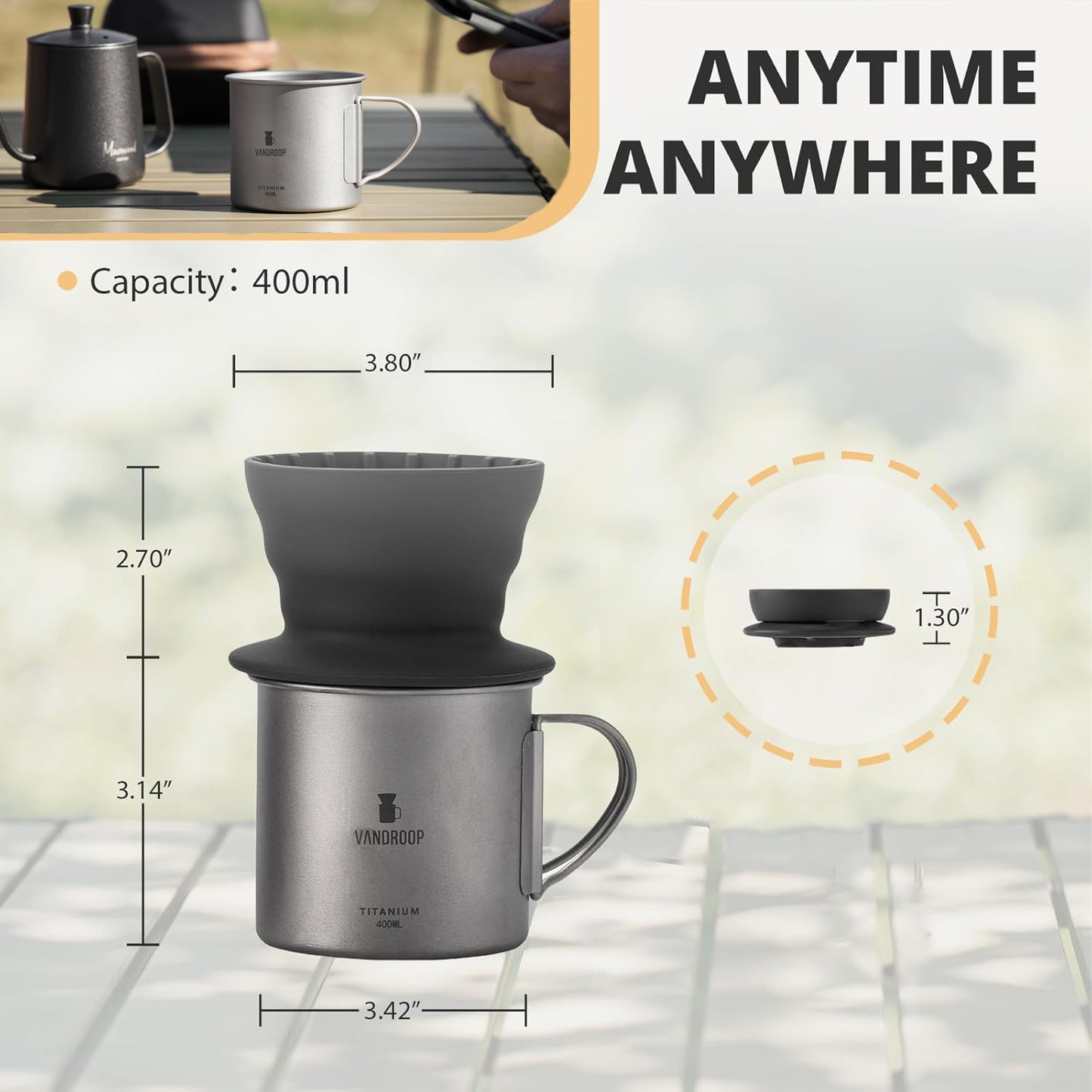 Vandroop Titanium Mug Coffee Maker Set