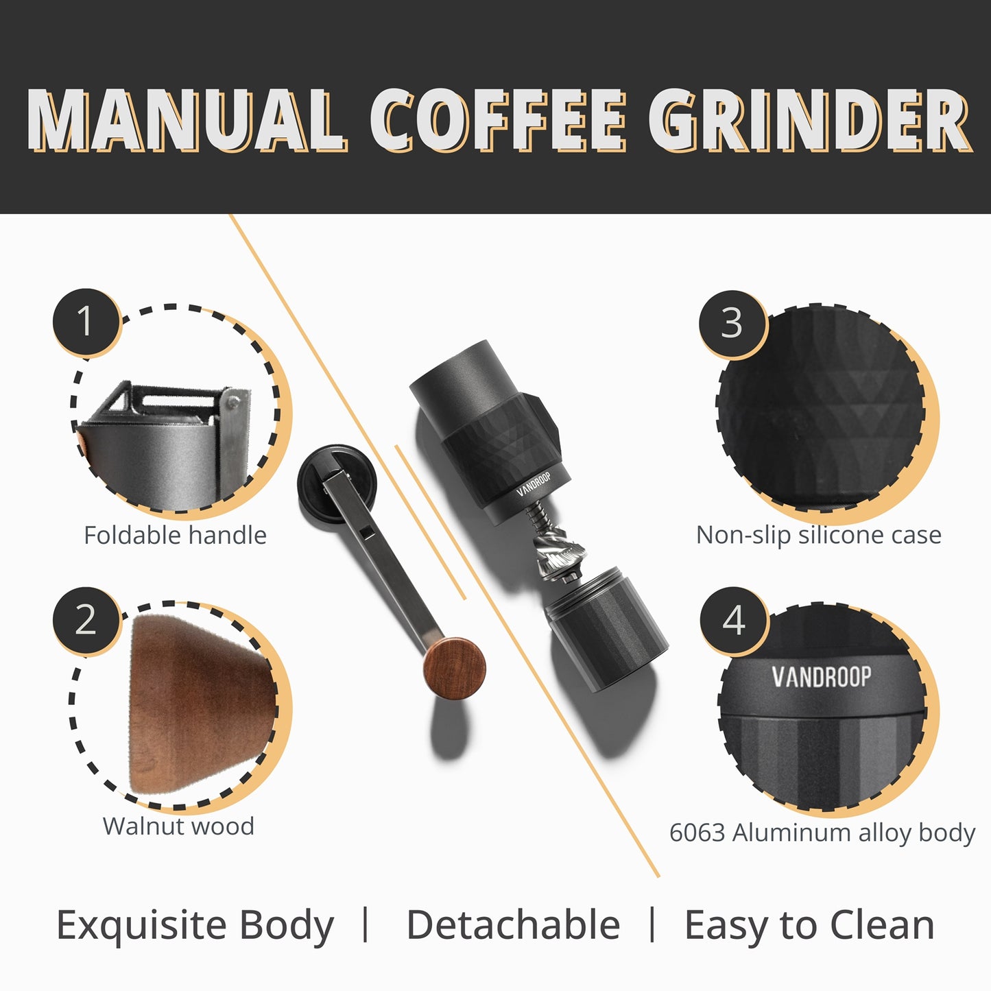 Vandroop Portable Manual Coffee Grinder