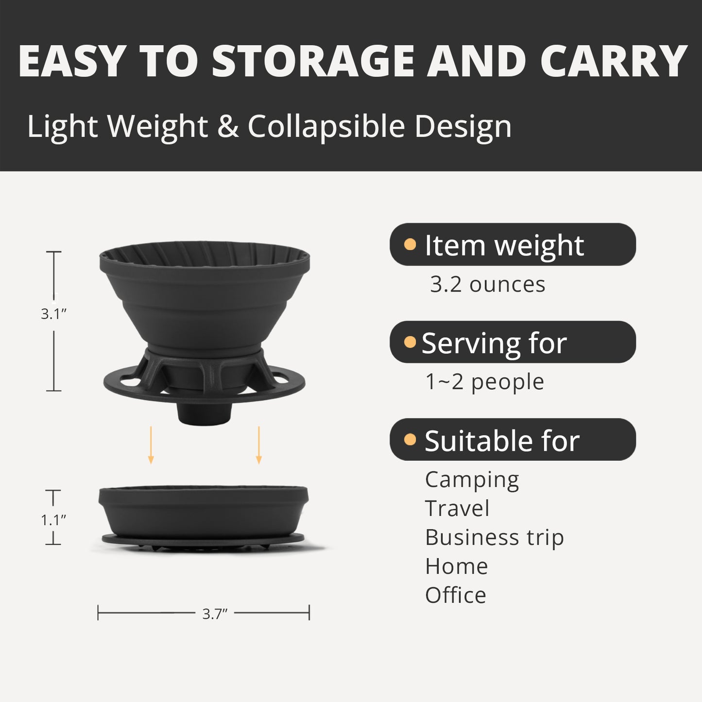 Vandroop Silicone Collapsible Coffee Dripper(with 100 V60 Filter Paper)