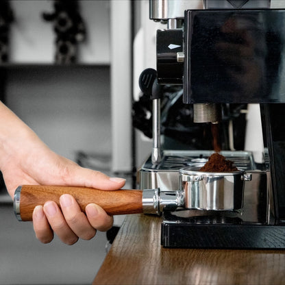 54mm Bottomless Portafilter with 3 Ear, Barista Espresso Portafilter with Stainless Steel Basket and Rosewood Handle, Compatible with Breville 54mm Espresso Machines