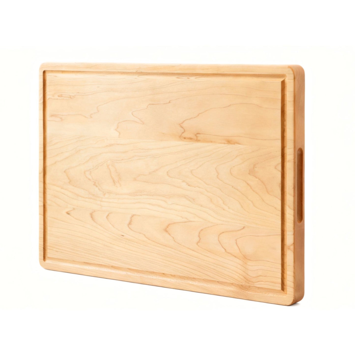 Hard Maple Cutting Board for Kitchen 1.0” Thick with Invisible Inner Handle and Juice Groove