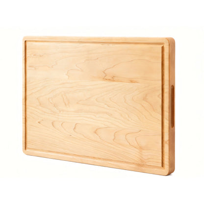 Hard Maple Cutting Board for Kitchen 1.0” Thick with Invisible Inner Handle and Juice Groove