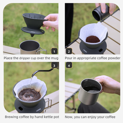 Vandroop Collapsible Pour Over Coffee Dripper(Grey, 2-3 Cup)