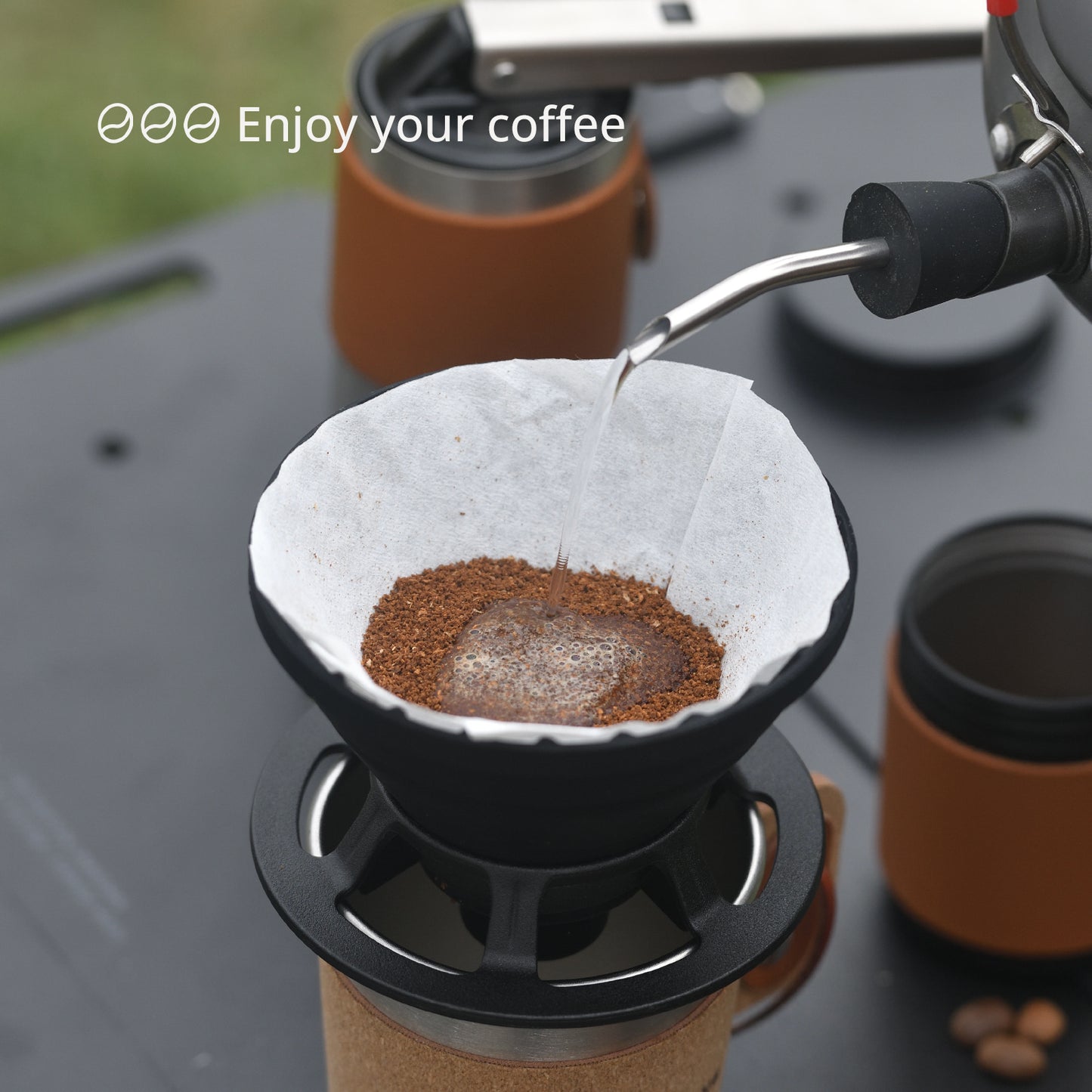 Vandroop Silicone Collapsible Coffee Dripper（with 100 V60 Filter Paper）