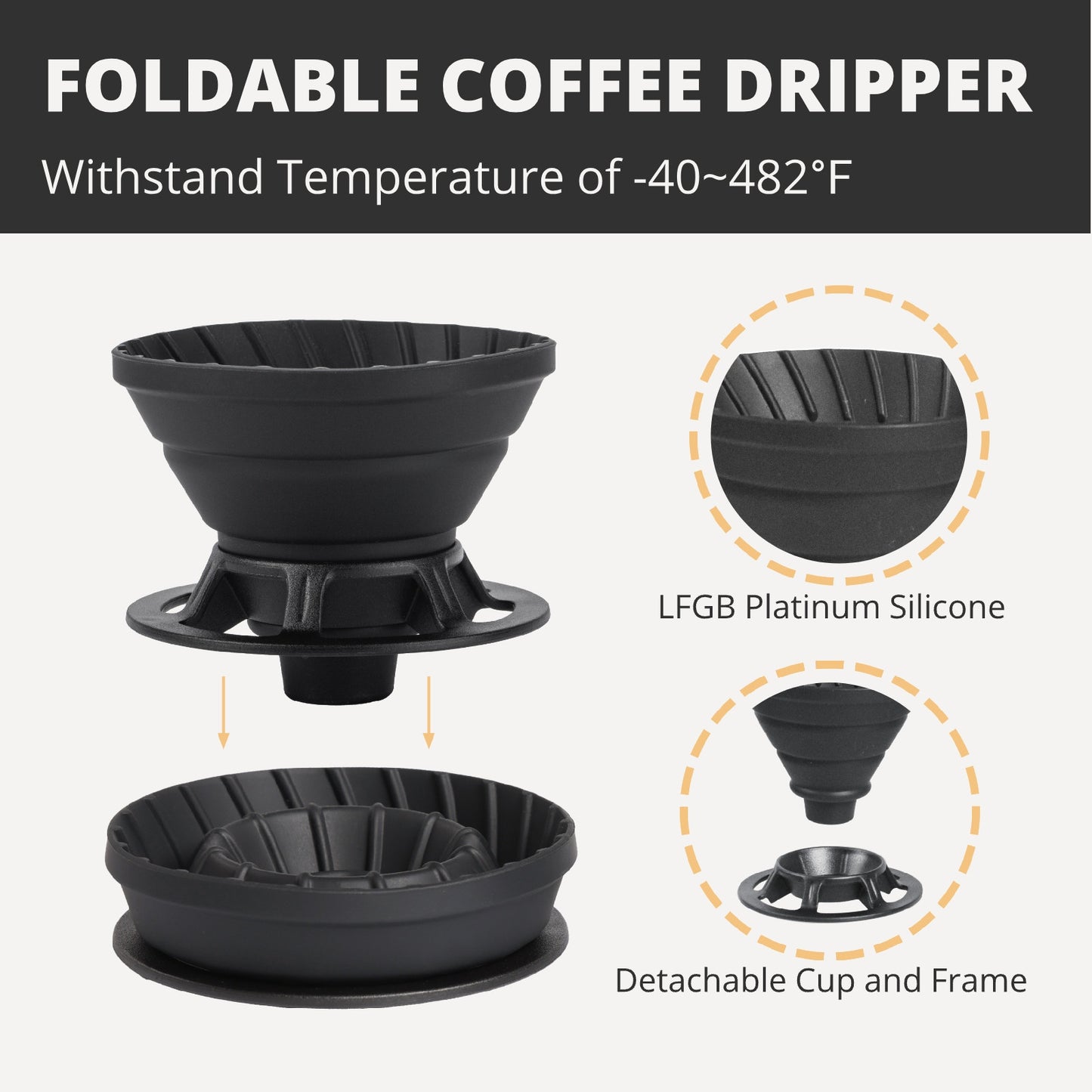 Vandroop Portable Pour Over Coffee Maker Set with 7oz Coffee Container