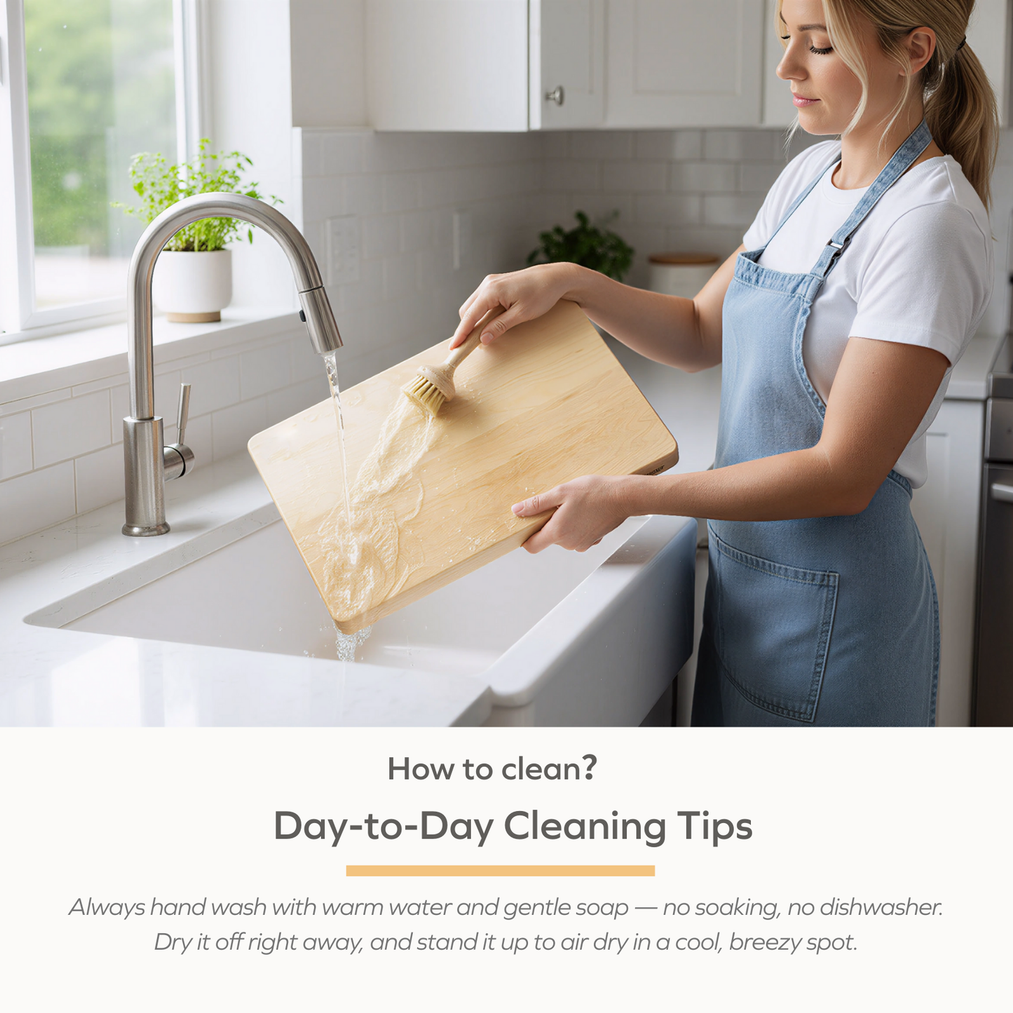 Hard Maple Cutting Board for Kitchen 1.0” Thick with Invisible Inner Handle