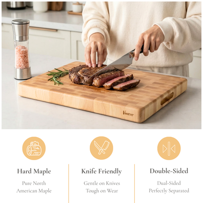 Hard Maple End Grain Cutting Board 2” Thick