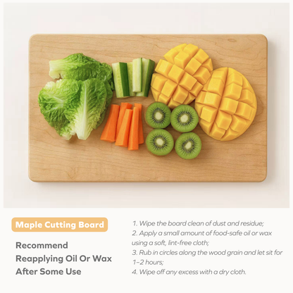 Hard Maple Cutting Board for Kitchen 1.0” Thick with Invisible Inner Handle