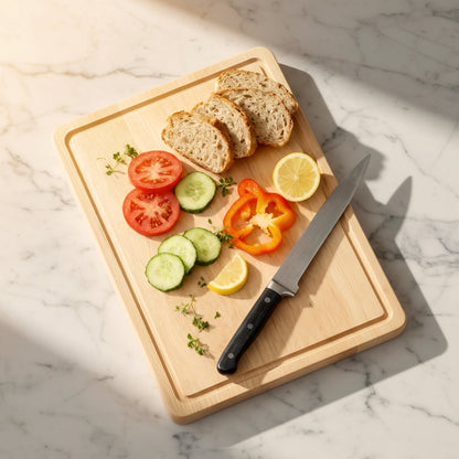 Hard Maple Cutting Board for Kitchen 1.0” Thick with Invisible Inner Handle and Juice Groove