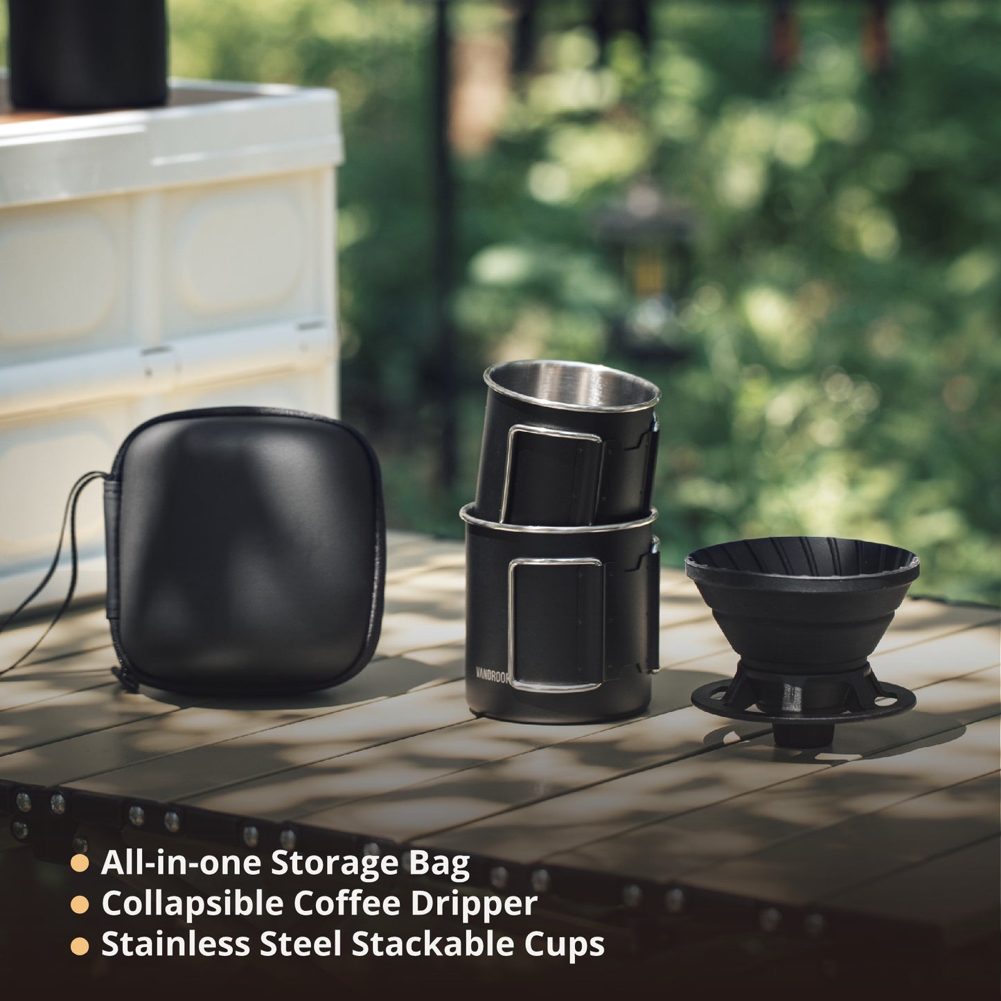 Vandroop Portable Pour Over Coffee Maker Set with 7oz Coffee Container