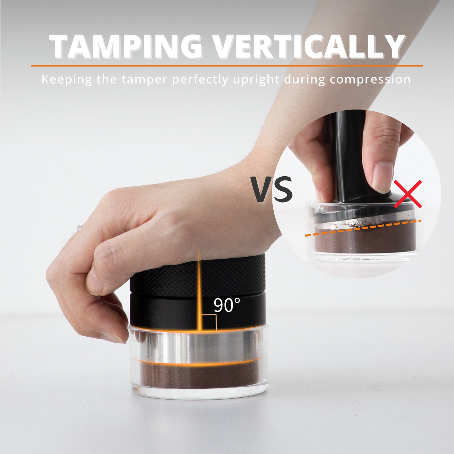 53mm Espresso Tamper, Espresso Hand Tamper with Walnut & Aluminum Body, Stainless Steel Base